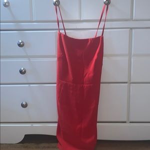 Red mini dress